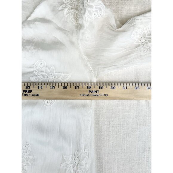 Elena Baldi Silk Blouse‎ Sz M Sheer Floral Embroidery Whimsy Elegant Fairy Italy - Picture 7 of 8